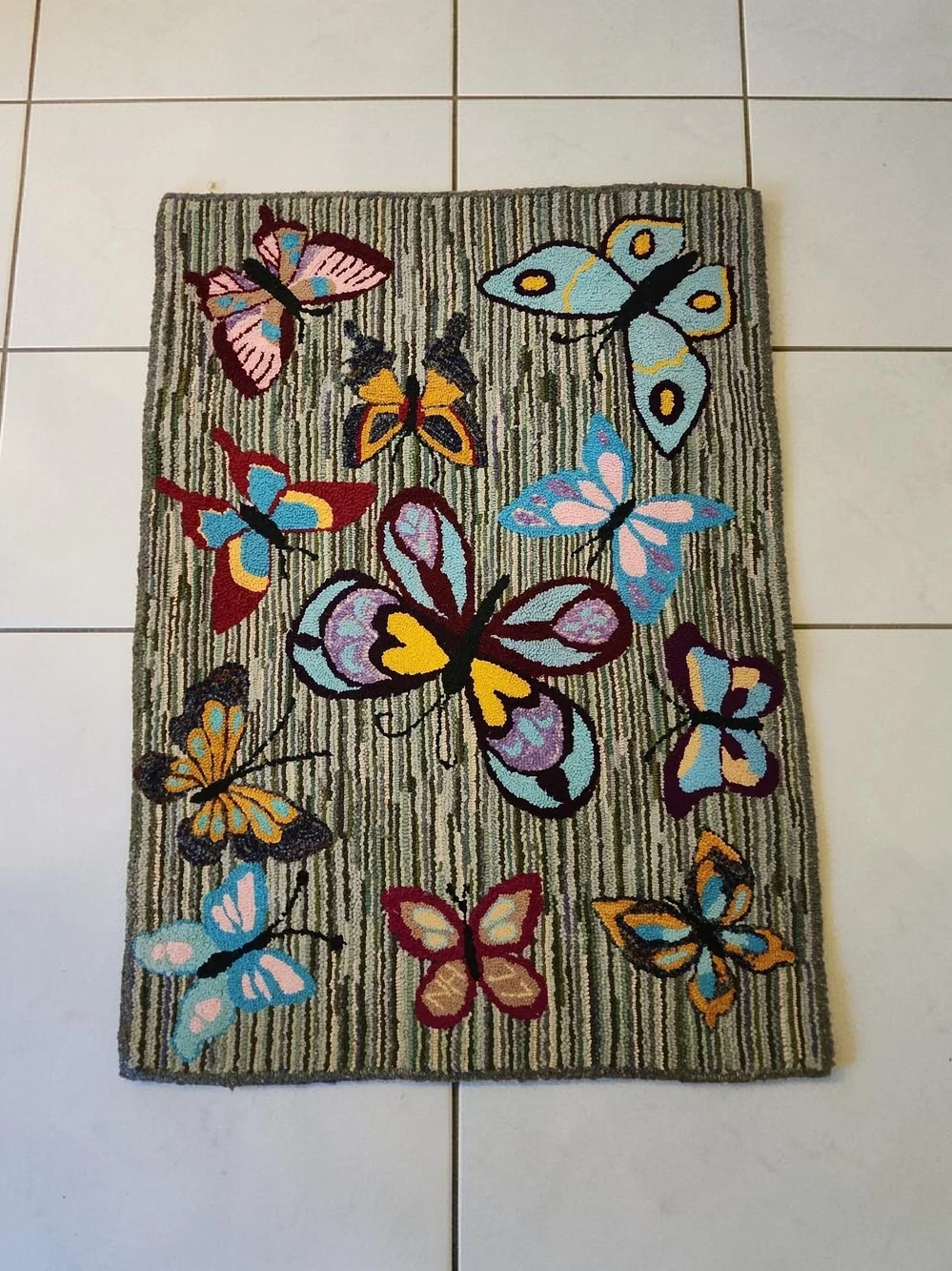 Colorful Butterfly Accent Rug - Multicolor